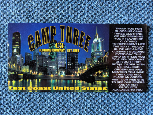 Camp Three catalog card 2003